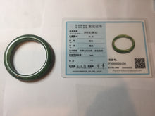 Load image into Gallery viewer, 51mm certified 100% Natural dark green/black nephrite (碧玉) bangle HN123-0138
