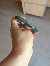 Load image into Gallery viewer, 55mm Certified Type A 100% Natural dark green/gray round cut Jadeite bangle PA227-2426
