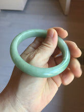 Load image into Gallery viewer, 57.3mm Certified Type A 100% Natural Oily Dark Green Gray Black(油青) Jadeite Jade Bangle PE111-7152
