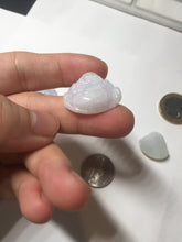Load image into Gallery viewer, 100% Natural type A light purple white happy Buddha jadeite pendant BP182
