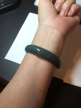 Load image into Gallery viewer, 57.5mm Certified Type A 100% Natural deep sea green/blue/gray/black Guatemala Jadeite bangle AY82-5765
