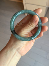 Load image into Gallery viewer, 55mm Certified Type A 100% Natural dark green/gray round cut Jadeite bangle PA227-2426
