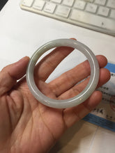 Load image into Gallery viewer, 54.7mm certified 100% natural Type A gray green white purple round cut jadeite jade bangle AA124-4912
