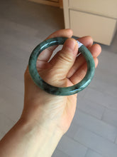 Load image into Gallery viewer, 55mm Certified Type A 100% Natural dark green/gray round cut Jadeite bangle PA227-2426
