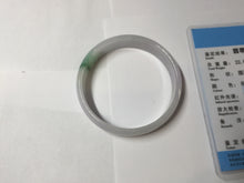 Load image into Gallery viewer, 50.5mm certified 100% natural Type A sunny green white/purple(春带彩) thin jadeite jade bangle BS165-1617
