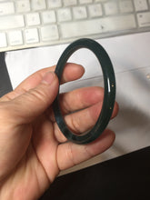 Load image into Gallery viewer, Sold！ please don't oder. Thanks. 57mm Certified Type A 100% Natural dark green/blue/gray round cut Guatemala Jadeite jade bangle PJ15-9676
