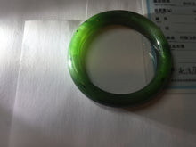 Load image into Gallery viewer, 51mm certified 100% Natural dark green/black nephrite (碧玉) bangle HN123-0138
