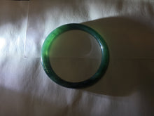 Load image into Gallery viewer, Sold！ please don't oder. Thanks. 57mm Certified Type A 100% Natural dark green/blue/gray round cut Guatemala Jadeite jade bangle PJ15-9676
