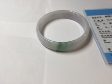 Load image into Gallery viewer, 50.5mm certified 100% natural Type A sunny green white/purple(春带彩) thin jadeite jade bangle BS165-1617
