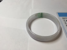 Load image into Gallery viewer, 50.5mm certified 100% natural Type A sunny green white/purple(春带彩) thin jadeite jade bangle BS165-1617
