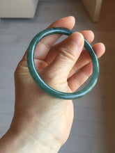Load image into Gallery viewer, 57.5mm Type A 100% Natural dark green/blue/gray Guatemala slim round cut Jadeite bangle BH133-4320
