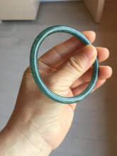 Load image into Gallery viewer, 57.5mm Type A 100% Natural dark green/blue/gray Guatemala slim round cut Jadeite bangle BH133-4320
