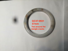 Load image into Gallery viewer, 57-58 mm certified Type A 100% Natural green/purple/gray/brown/black Jadeite Jade bangle GC37
