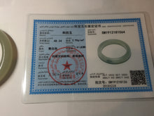 Load image into Gallery viewer, 54.2mm certified 100% Natural icy watery light beige pale pink gray white nephrite bangle HN124-1064
