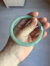 Load image into Gallery viewer, 58.8mm Certified Type A 100% Natural Oily Dark Green Gray Black(油青) round cut Jadeite Jade Bangle PE110-7137
