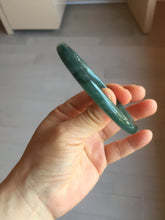 Load image into Gallery viewer, 57.5mm Type A 100% Natural dark green/blue/gray Guatemala slim round cut Jadeite bangle BH133-4320
