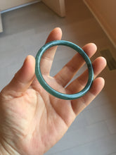 Load image into Gallery viewer, 57.5mm Type A 100% Natural dark green/blue/gray Guatemala slim round cut Jadeite bangle BH133-4320
