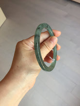 Load image into Gallery viewer, 61mm Certified Type A 100% Natural Dark Blue Green Gray Black “Where Love Becomes Seafoam” Guatemala Square Jadeite Bangle AZ204-1469
