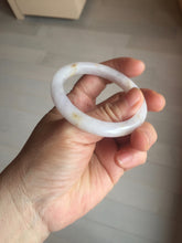 Load image into Gallery viewer, 47mm certified 100% natural Type A light purple white oval jadeite jade bangle PB63-3872
