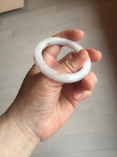Load image into Gallery viewer, 47mm certified 100% natural Type A light purple white oval jadeite jade bangle PB63-3872
