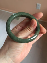 Load image into Gallery viewer, 51.5mm certified Type A 100% Natural dark green black oval Jadeite Jade bangle PB199-3352
