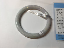 Load image into Gallery viewer, 58.5mm certified 100% natural type A light green/white/purple round cut jadeite jade bangle PC33-2675
