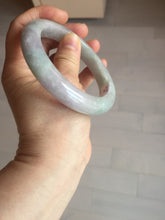 Load image into Gallery viewer, 60.5mm Certified Type A 100% Natural icy watery green/purple chubby Jadeite Jade bangle E146-9537
