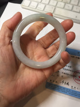 Load image into Gallery viewer, 54.5mm certified 100% natural Type A light green white yellow purple(FU LU SHOU) round cut jadeite jade bangle AA125-4900

