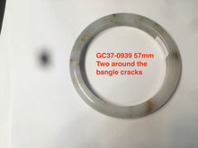 Load image into Gallery viewer, 57-58 mm certified Type A 100% Natural green/purple/gray/brown/black Jadeite Jade bangle GC37
