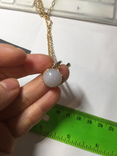 Load image into Gallery viewer, 100% natural Type A Double Layer Gold-Tone O-T toggle Necklace with white light purple gray Jadeite Pendant PF70
