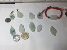 Load image into Gallery viewer, 100% Natural type A light green purple white openwork jadeite pendant BP183
