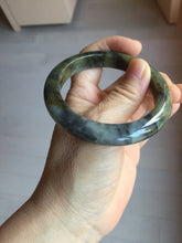 Load image into Gallery viewer, 54.5mm certified Type A 100% Natural dark green/black(青花)/red/brown Jadeite Jade bangle PD126-6288
