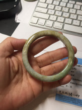 Load image into Gallery viewer, 56.6mm certified Type A 100% Natural light green/yellow/gray Jadeite Jade bangle AZ198-2776
