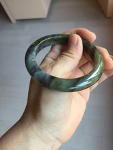 Load image into Gallery viewer, 54.5mm certified Type A 100% Natural dark green/black(青花)/red/brown Jadeite Jade bangle PD126-6288
