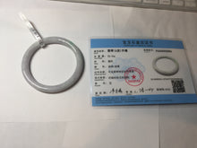 Load image into Gallery viewer, 57mm certified 100% natural type A sunny green/white/purple round cut jadeite jade bangle PC31-2684
