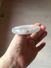 Load image into Gallery viewer, 54.2mm certified 100% natural Type A icy watery light watermelon rind oliy light green/purple/brown( 淡瓜油青) jadeite jade bangle BQ3-8153
