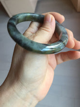 Load image into Gallery viewer, 54.5mm certified Type A 100% Natural dark green/black(青花)/red/brown Jadeite Jade bangle PD126-6288
