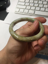 Load image into Gallery viewer, 56.6mm certified Type A 100% Natural light green/yellow/gray Jadeite Jade bangle AZ198-2776
