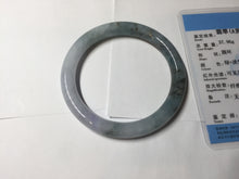 Load image into Gallery viewer, 56.5mm Certified Type A 100% Natural dark green/purple/white round cut Jadeite bangle AA126-6943
