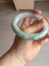 Load image into Gallery viewer, 60.1mm Certified Type A 100% Natural icy watery green/purple chubby Jadeite Jade bangle E145-9530
