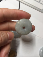 Load image into Gallery viewer, 100% natural type A purple/gray/green jadeite jade safety donut pendant necklace AF25
