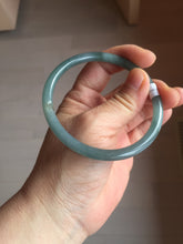 Load image into Gallery viewer, 59.2mm Certified Type A 100% Natural icy watery deep sea dark green/purple/blue/gray/black slim round cut Guatemala Jadeite bangle AU75-3792

