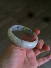 Load image into Gallery viewer, Certified 51.7 mm type A 100% Natural green/purple/white oval Jadeite Jade bangle F109-6200
