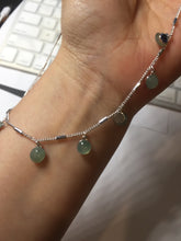 Load image into Gallery viewer, 100% natural Type A icy watery  light Green gray small drop  Jadeite Beads pendant Necklace PF71

