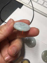 Load image into Gallery viewer, 100% natural type A purple/gray/green jadeite jade safety donut pendant necklace AF25
