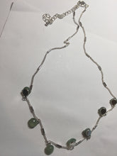 Load image into Gallery viewer, 100% natural Type A icy watery  light Green gray small drop  Jadeite Beads pendant Necklace PF71
