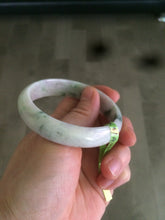 Load image into Gallery viewer, Certified 51.7 mm type A 100% Natural green/purple/white oval Jadeite Jade bangle F109-6200
