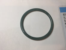Load image into Gallery viewer, 57.2mm Certified Type A 100% Natural dark green/blue/gray with Guatemala slim round cut Jadeite bangle PE63-7018
