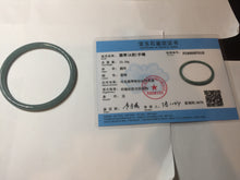 Load image into Gallery viewer, 57.2mm Certified Type A 100% Natural dark green/blue/gray with Guatemala slim round cut Jadeite bangle PE63-7018
