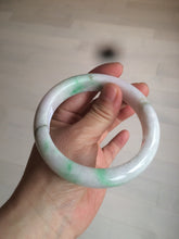Load image into Gallery viewer, 61.8 mm certified type A 100% Natural sunny green/purple/white Jadeite Jade bangle AX103-5428
